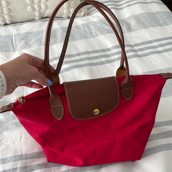 Longchamp Bags Longchamp Le Pliage Small Top Handle Nylon Handbag Red Poshmark